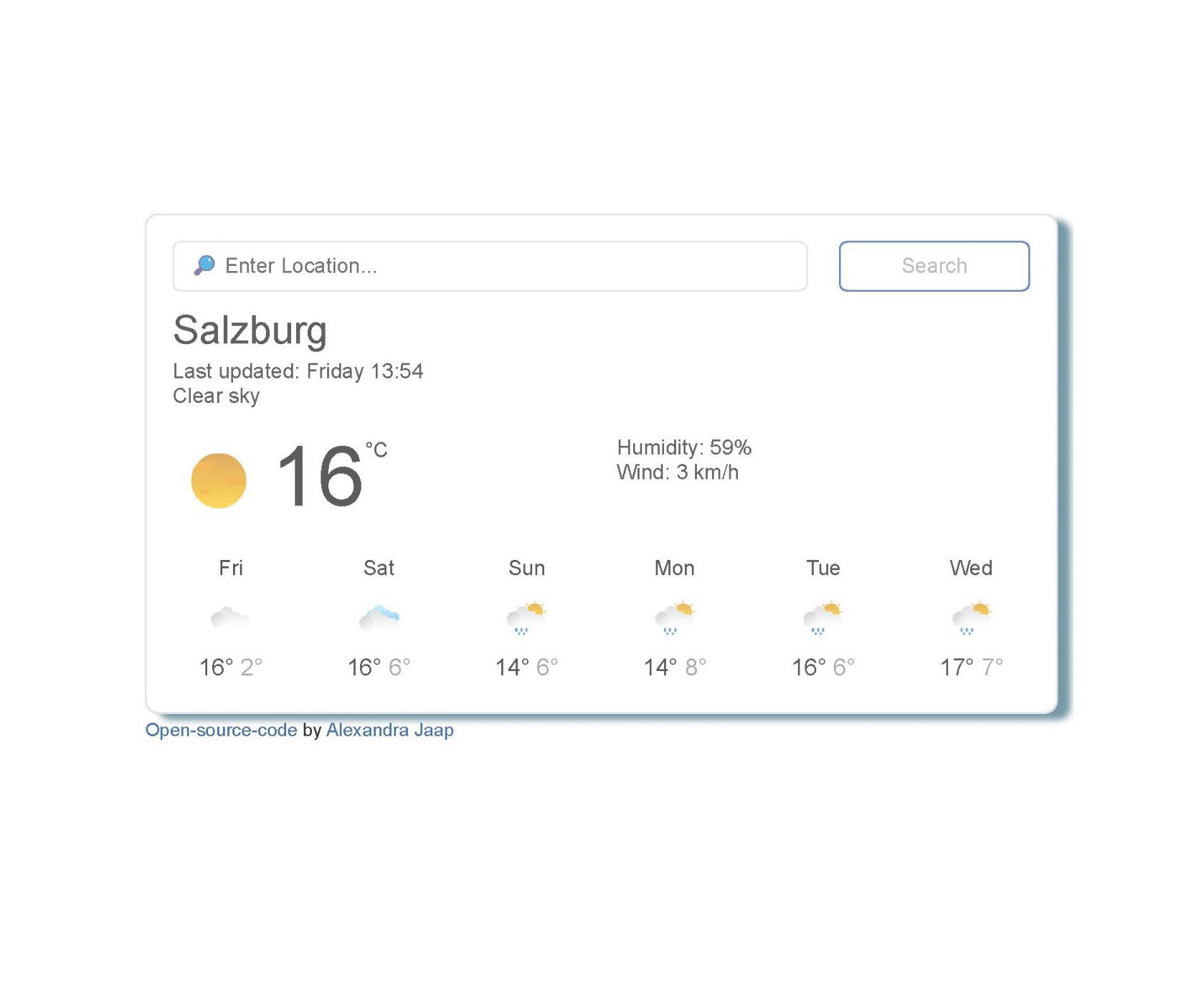 Weather app preview